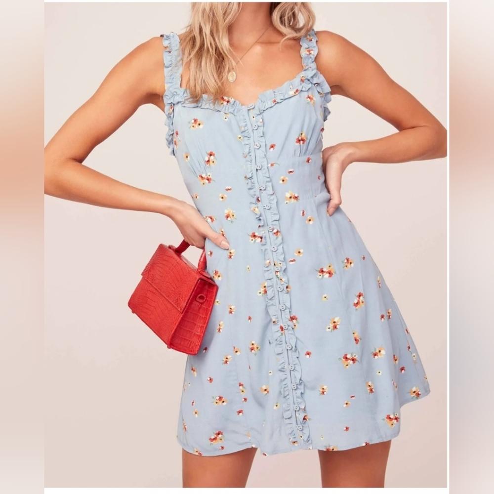 ASTR the Label blue floral minidress small euc
